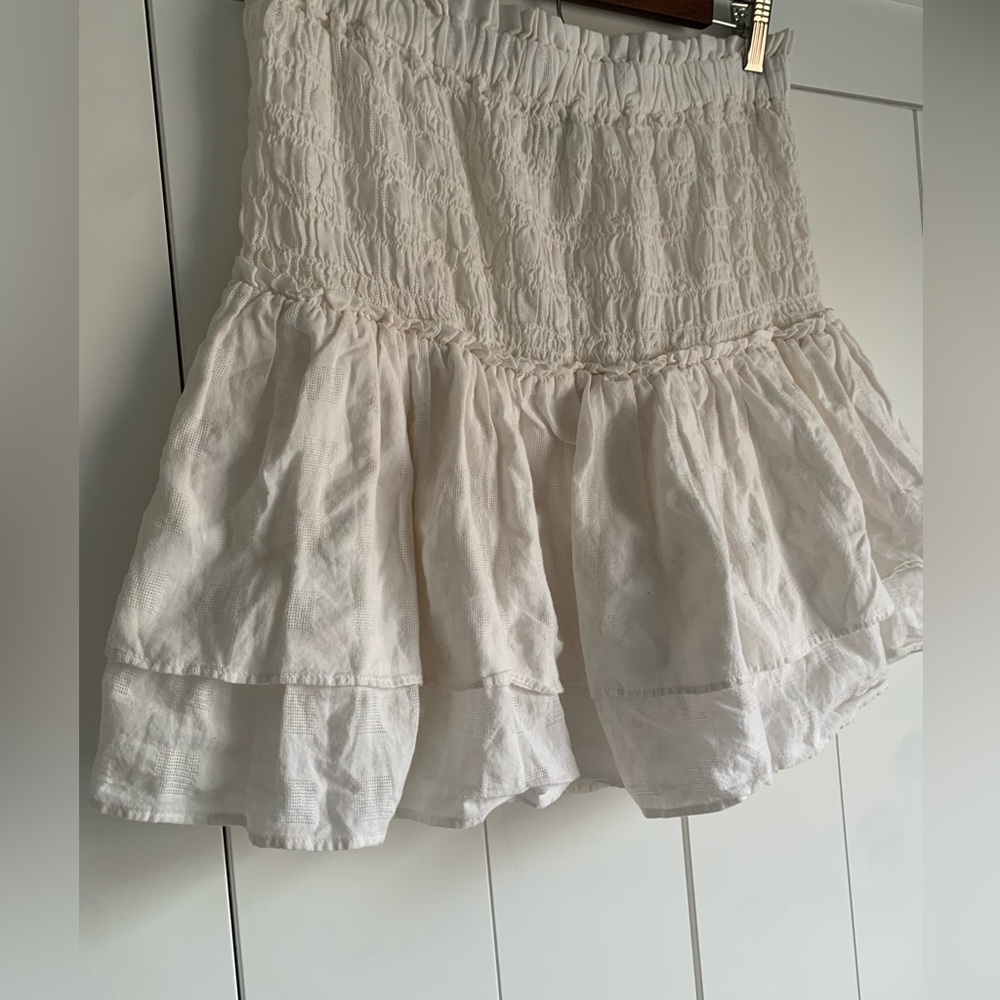 Madewell White Tiered Smocked Mini Skirt - Picture 3 of 8